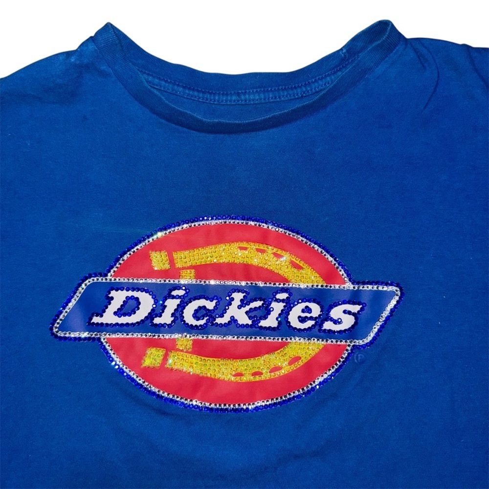 Dickies Blue Short Sleeve Tee with reworked logo Logo